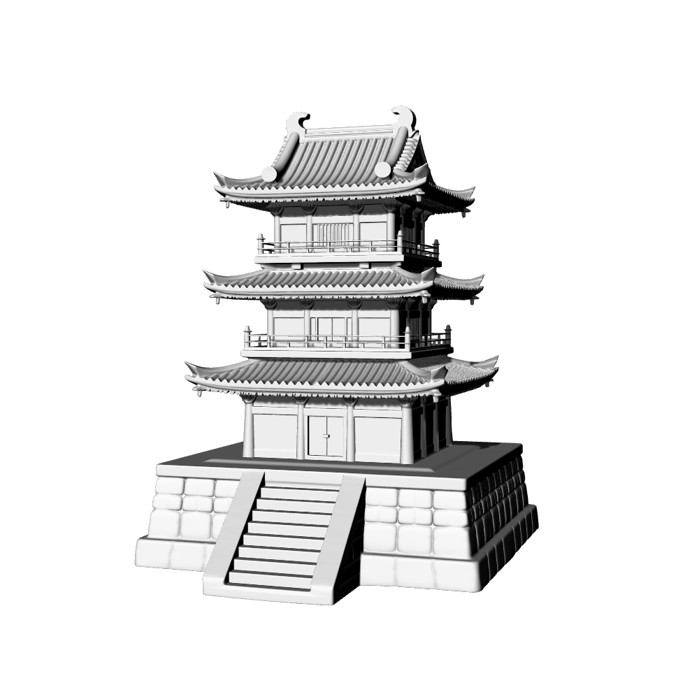 MRY-SFW LYTB692C  Miniature Scene Building Model Chinese Attic Multi Storey Building Model Chinese Traditional Building 3D Printing Model