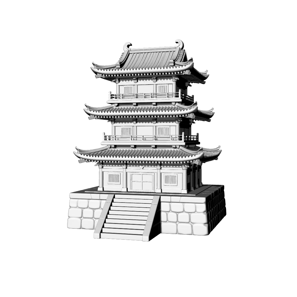 MRY-SFW LYTB692D  Miniature Scene Building Model Chinese Attic Multi Storey Building Model Chinese Traditional Building 3D Printing Model