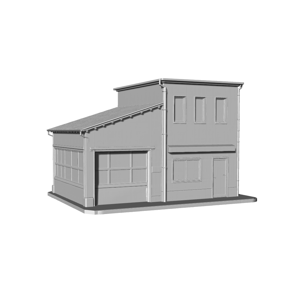 MRY-SFW LYTB693B  Miniature Scene Building Model Japanese Modern Street Front Commercial And Residential Mixed Building Desktop Ornament 3D Printing Model