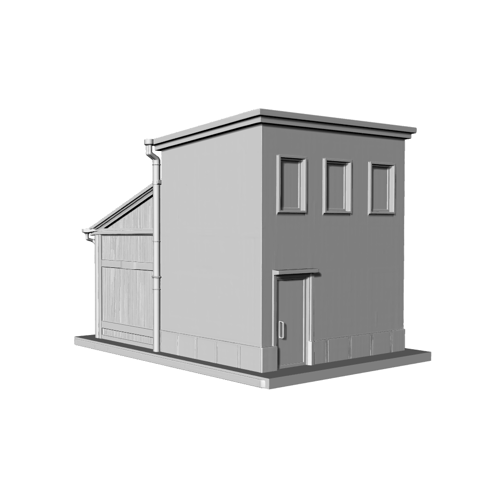 MRY-SFW LYTB693C  Miniature Scene Building Model Japanese Modern Street Front Commercial And Residential Mixed Building Desktop Ornament 3D Printing Model