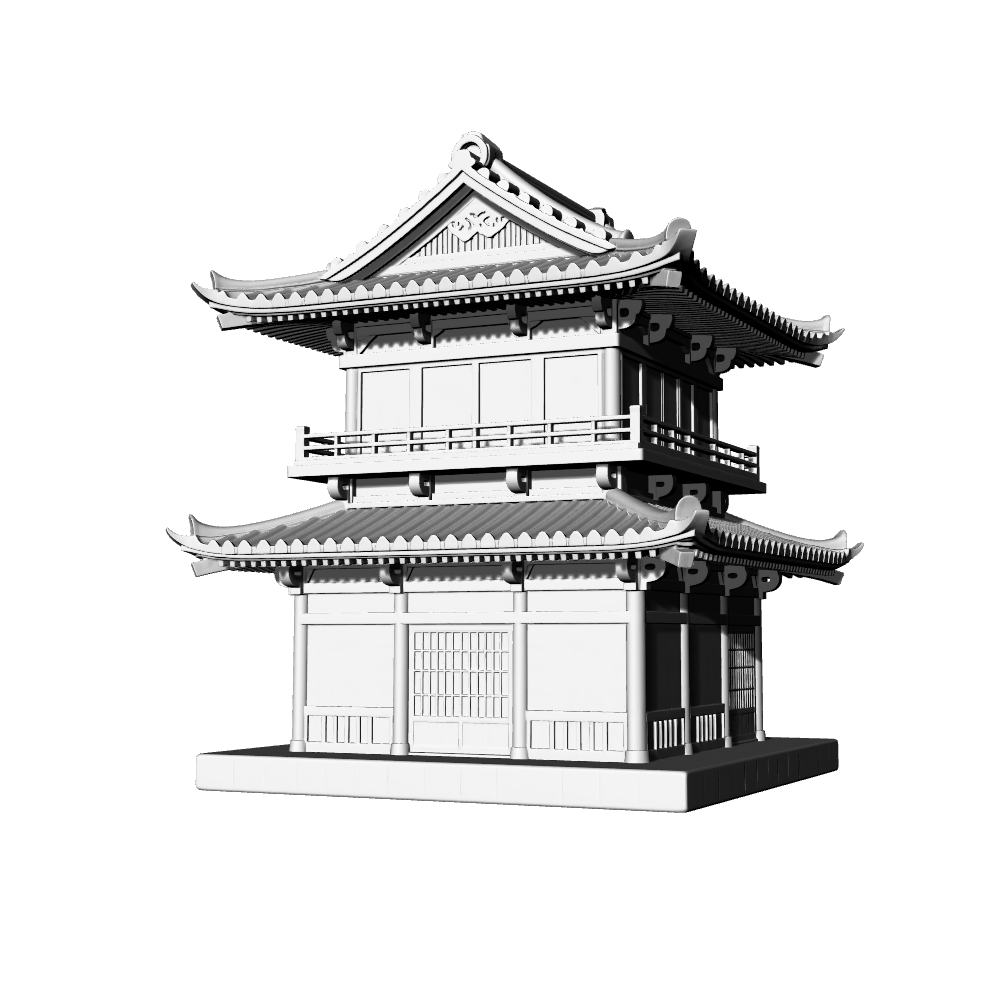 MRY-SFW LYTB696A  Miniature Scene Building Model Japanese Traditional Pavilion Building Japanese Building Ornament 3D Printing Model
