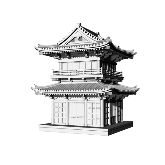MRY-SFW LYTB696B  Miniature Scene Building Model Japanese Traditional Pavilion Building Japanese Building Ornament 3D Printing Model