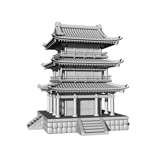 MRY-SFW LYTB696I  Miniature Scene Building Model Japanese Traditional Pavilion Building Japanese Building Ornament 3D Printing Model