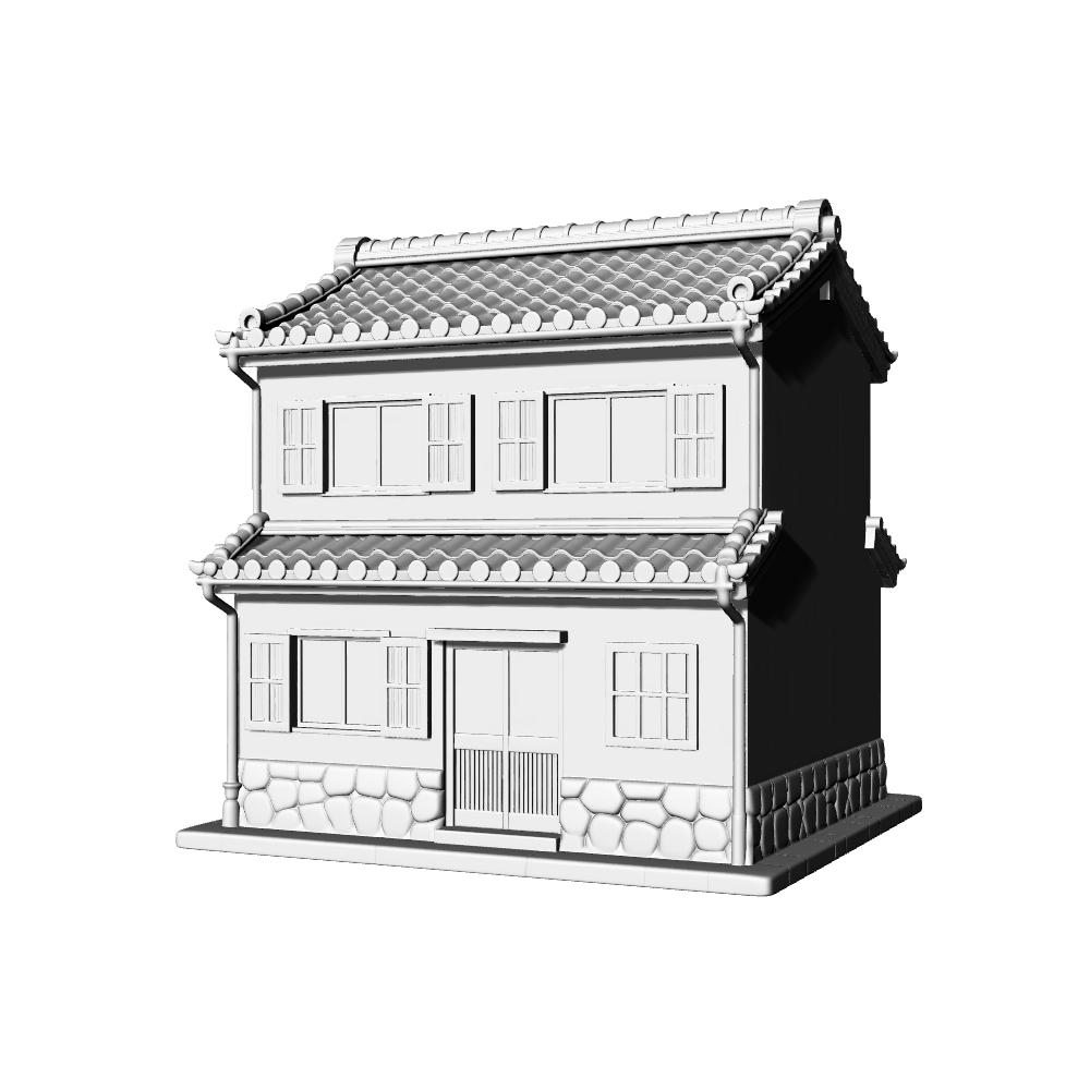 MRY-SFW LYTB697A  Miniature Scene Building Model Japanese Traditional Machiya Building Civilian Residence Japanese Building Ornament 3D Printing Model