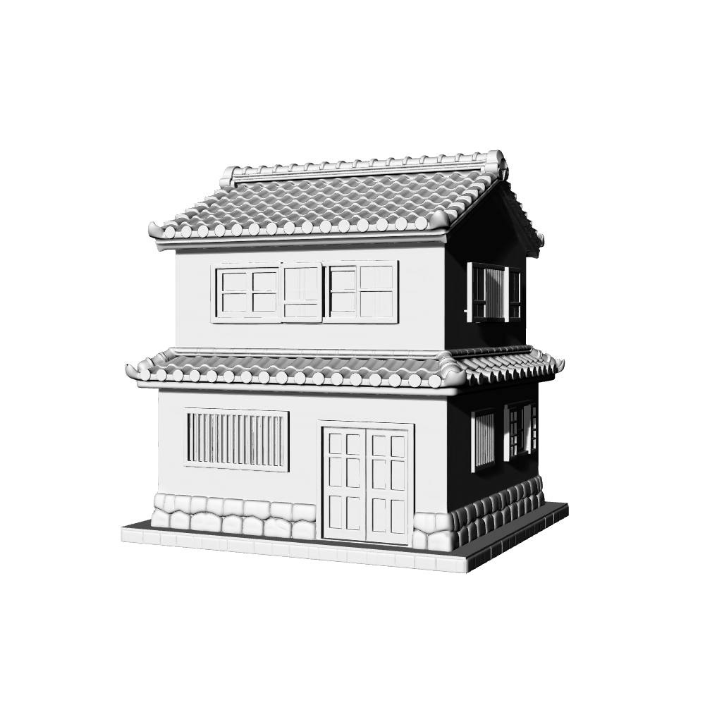 MRY-SFW LYTB697C  Miniature Scene Building Model Japanese Traditional Machiya Building Civilian Residence Japanese Building Ornament 3D Printing Model