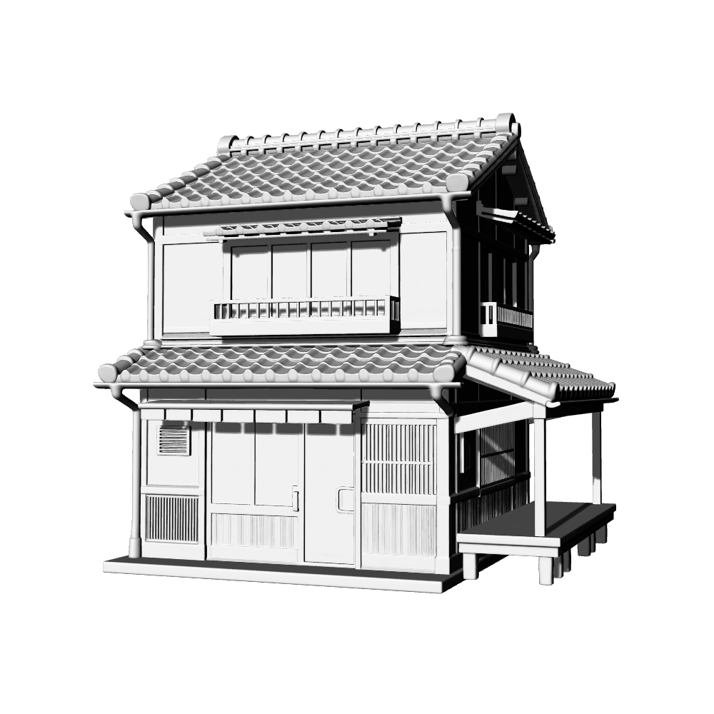 MRY-SFW LYTB697D  Miniature Scene Building Model Japanese Traditional Machiya Building Civilian Residence Japanese Building Ornament 3D Printing Model