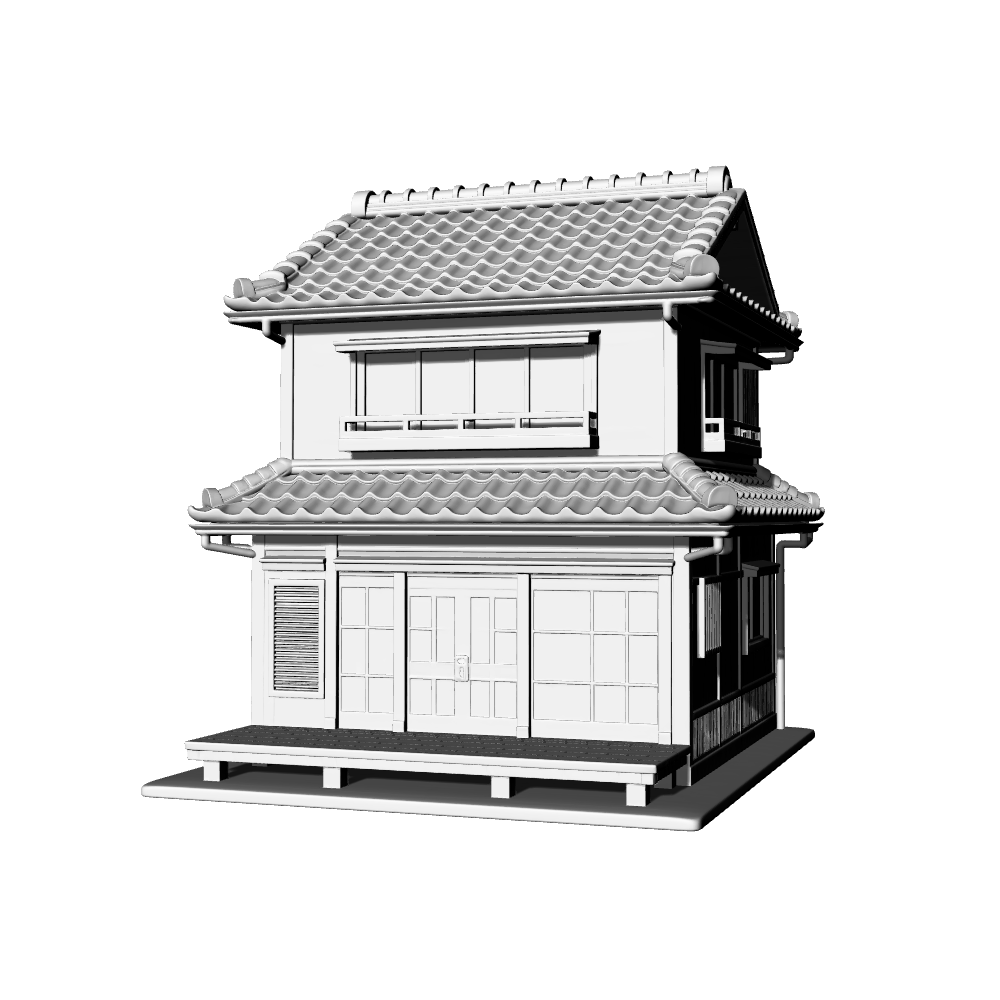MRY-SFW LYTB697F  Miniature Scene Building Model Japanese Traditional Machiya Building Civilian Residence Japanese Building Ornament 3D Printing Model