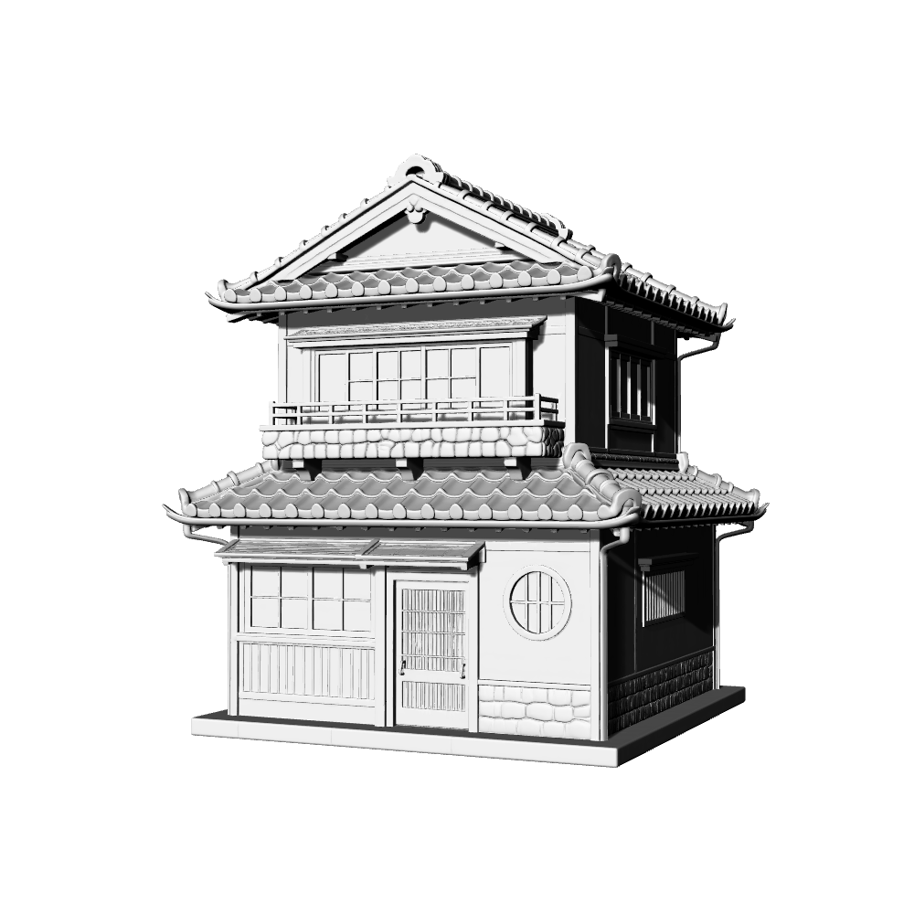 MRY-SFW LYTB697H  Miniature Scene Building Model Japanese Traditional Machiya Building Civilian Residence Japanese Building Ornament 3D Printing Model