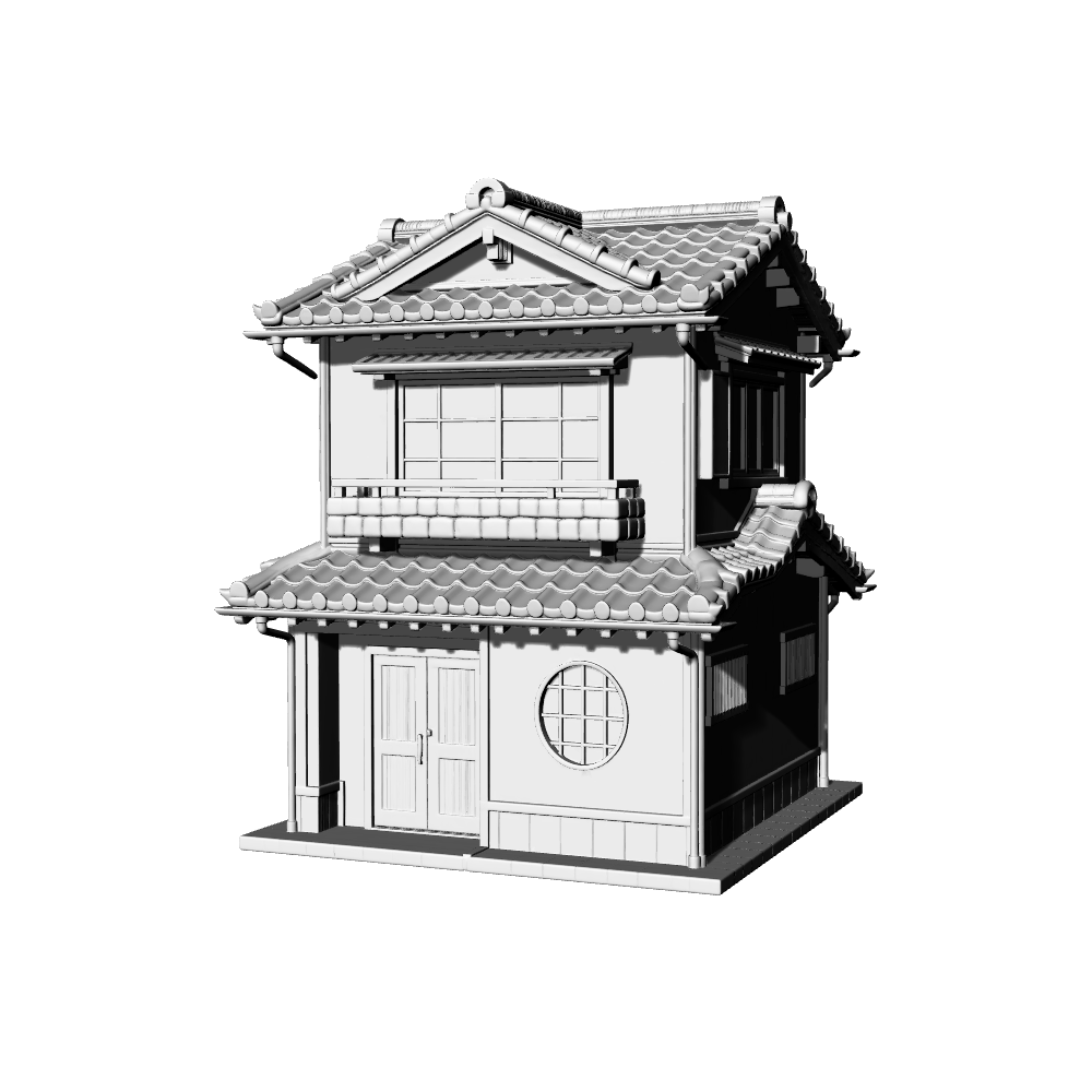 MRY-SFW LYTB697I  Miniature Scene Building Model Japanese Traditional Machiya Building Civilian Residence Japanese Building Ornament 3D Printing Model