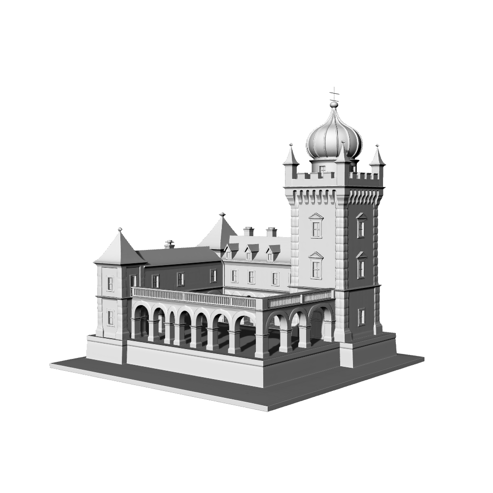 MRY-SFW LYTB700A  Miniature Scene Building Model European Baroque Style Manor Castle Building Sand Table Scene Model 3D Printing Model