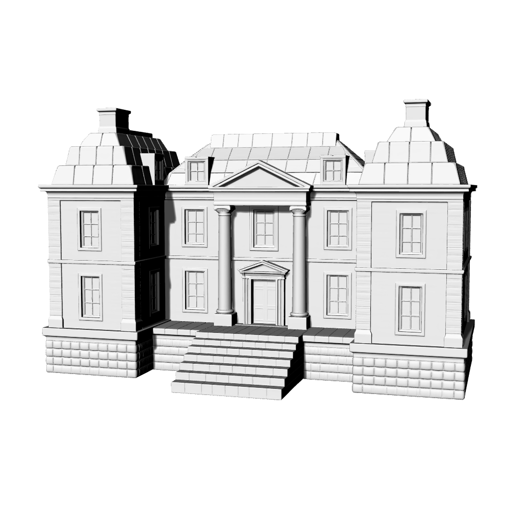MRY-SFW LYTB702B  Miniature Scene Building Model European Neoclassical Manor Sand Table Scene Model 3D Printing Model