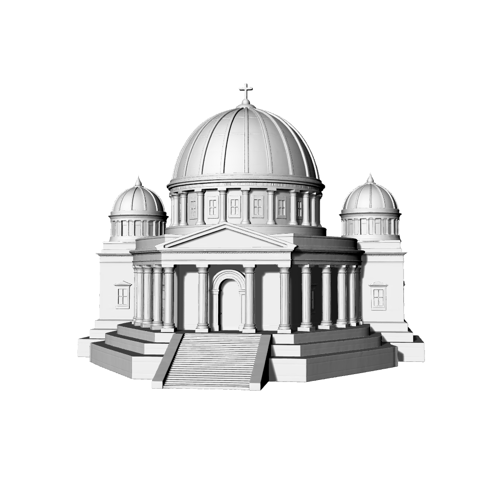 MRY-SFW LYTB703B  Miniature Scene Building Model European Neoclassical Religious Building Sand Table Scene Model 3D Printing Model
