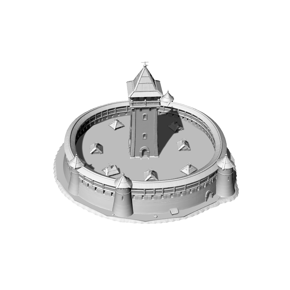 MRY-SFW LYTB704A  Miniature Scene Building Model European Tower Military Building Medieval Ring Defensive Castle Sand Table Scene Model 3D Printing Model