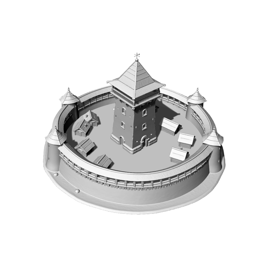 MRY-SFW LYTB704B  Miniature Scene Building Model European Tower Military Building Medieval Ring Defensive Castle Sand Table Scene Model 3D Printing Model