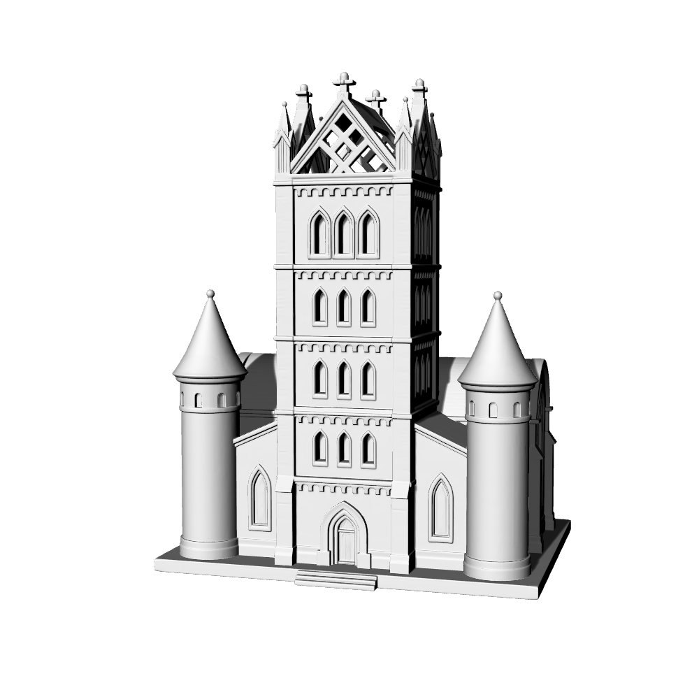 MRY-SFW LYTB705A  Miniature Scene Building Model European Gothic Revival Style Church Monastery Sand Table Scene Building Model 3D Printing Model