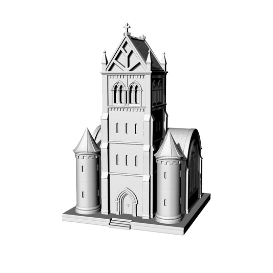 MRY-SFW LYTB705B  Miniature Scene Building Model European Gothic Revival Style Church Monastery Sand Table Scene Building Model 3D Printing Model