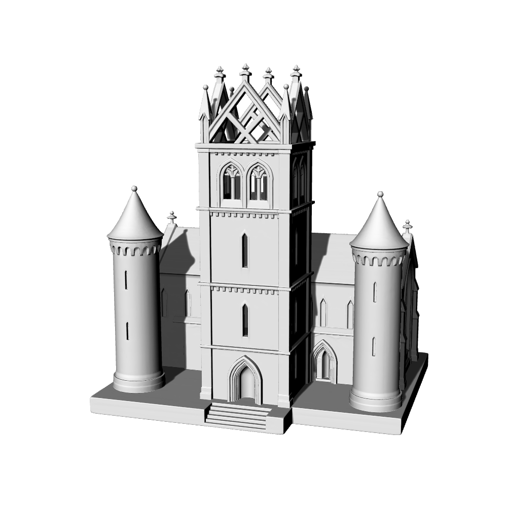 MRY-SFW LYTB705C  Miniature Scene Building Model European Gothic Revival Style Church Monastery Sand Table Scene Building Model 3D Printing Model