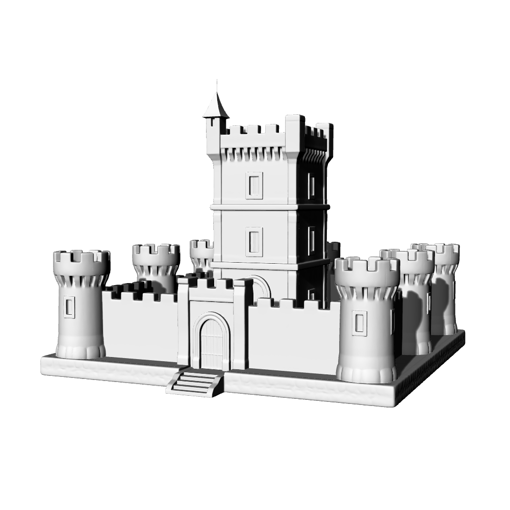 MRY-SFW LYTB707B  Miniature Scene Building Model European Medieval Large Masonry Defensive Building Castle Sand Table Scene Model 3D Printing Model