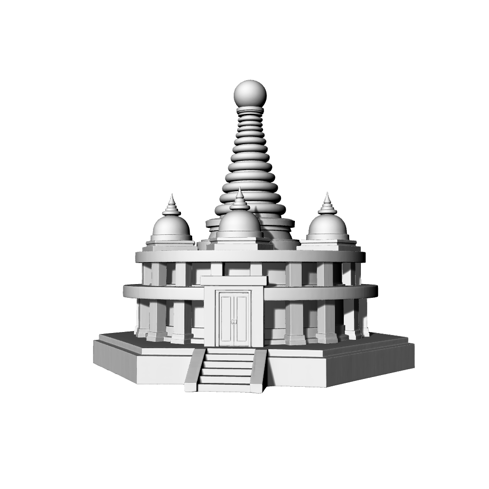MRY-SFW LYTB709B  Miniature Scene Building Model Southeast Asian Religious Building Sri Lankan Style Stupa 3D Printing Model