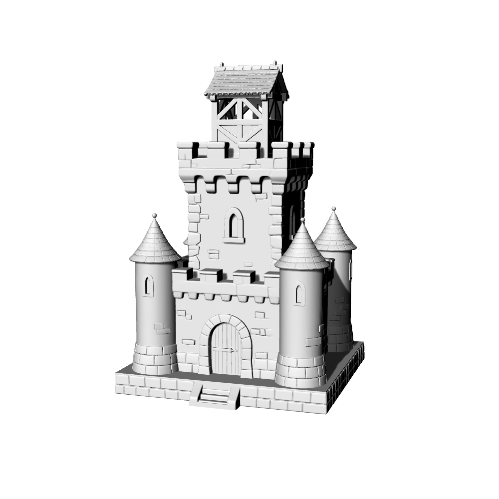 MRY-SFW LYTB710A  Miniature Scene Building Model European Medieval Defense Tower Sand Table Building Model 3D Printing Model