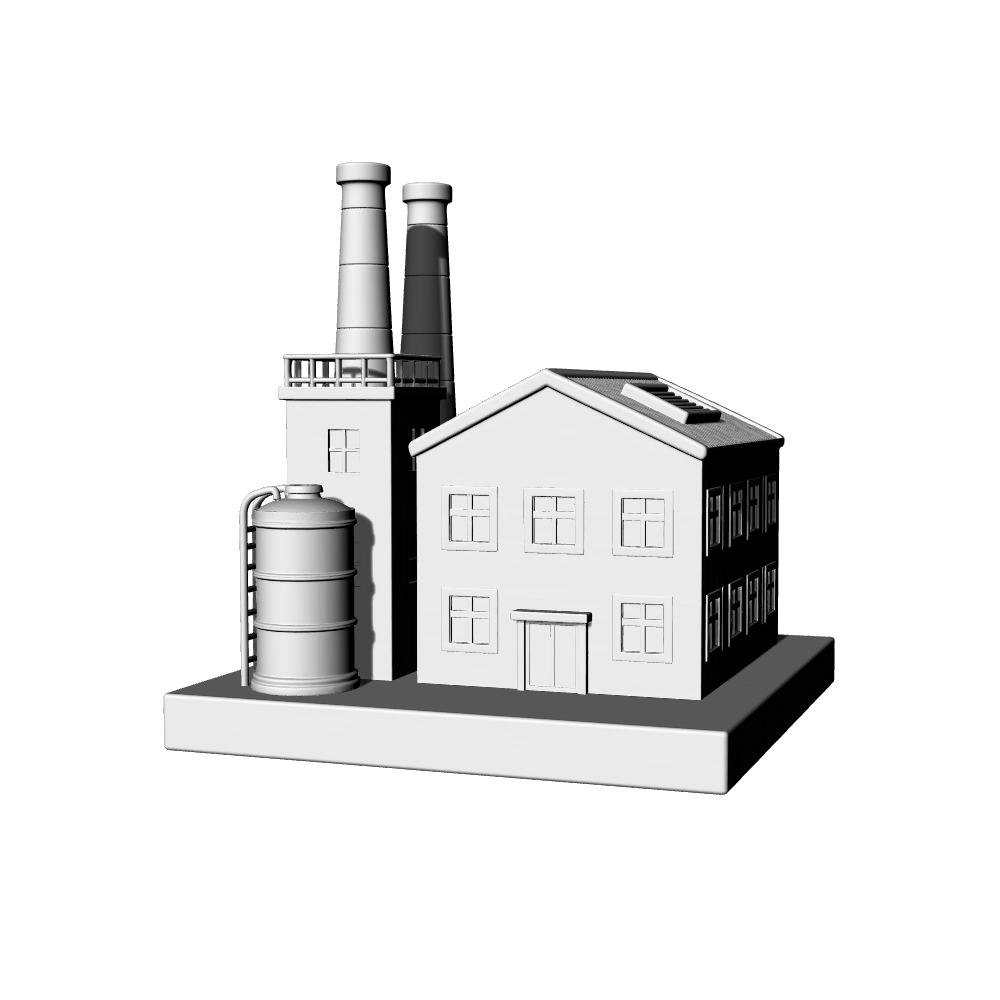 MRY-SFW LYTB712B  Miniature Scene Building Model Industrial Style Small Factory Building Model Sand Table Scene Miniature Ornament 3D Printing Model