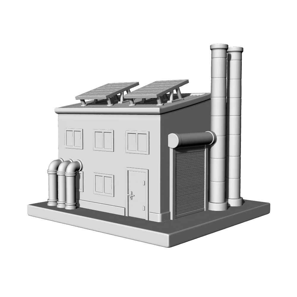 MRY-SFW LYTB712D  Miniature Scene Building Model Industrial Style Small Factory Building Model Sand Table Scene Miniature Ornament 3D Printing Model