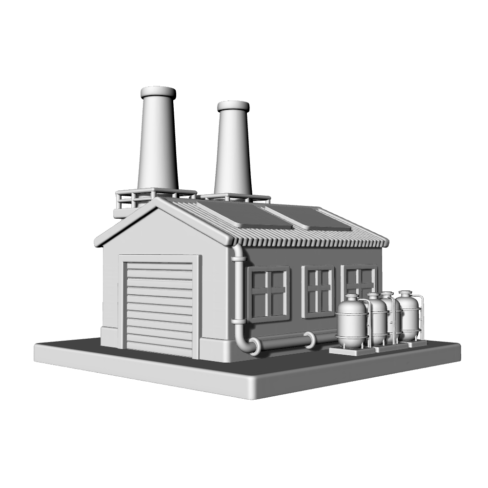 MRY-SFW LYTB712E   Miniature Scene Building Model Industrial Style Small Factory Building Model Sand Table Scene Miniature Ornament 3D Printing Model