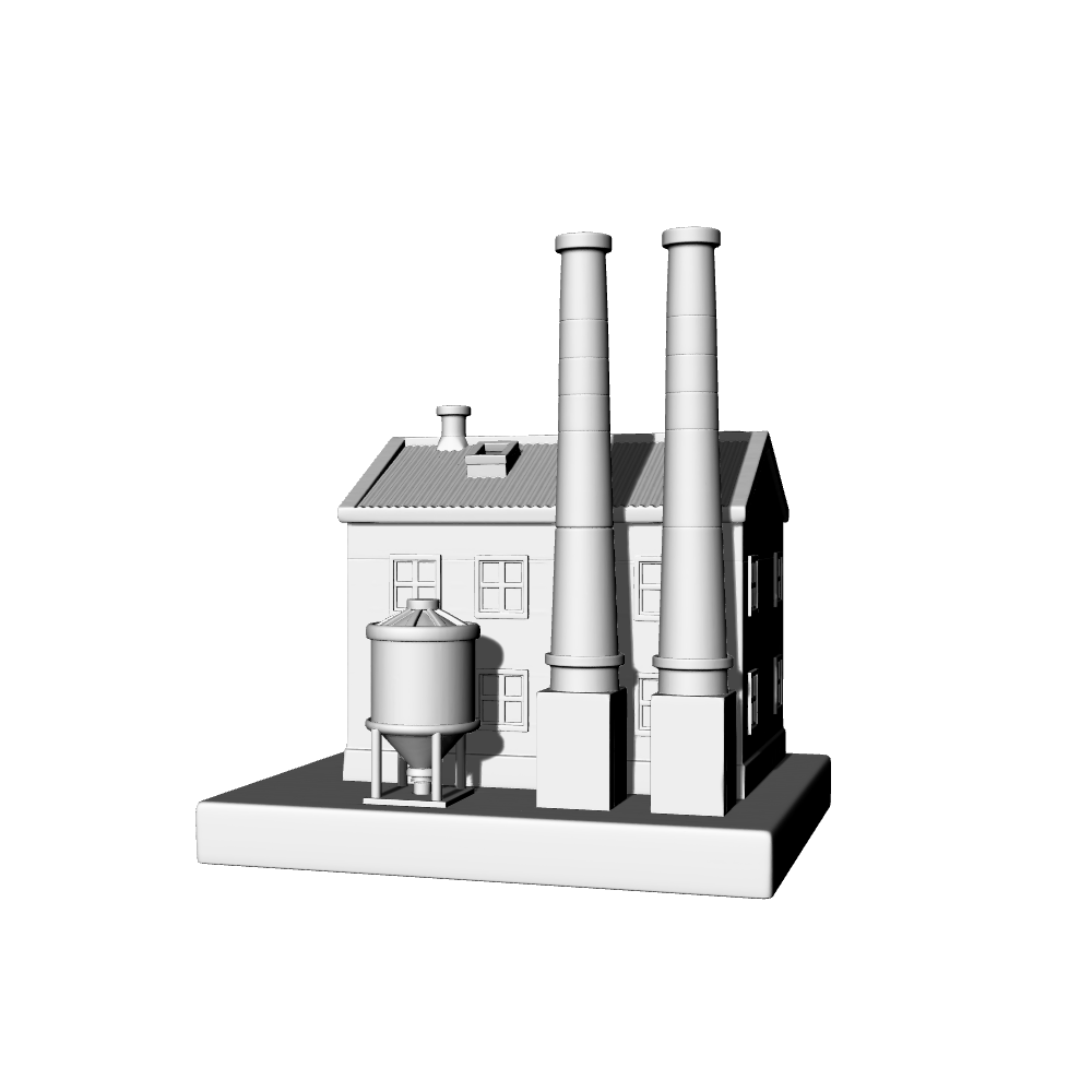 MRY-SFW LYTB712I Miniature Scene Building Model Industrial Style Small Factory Building Model Sand Table Scene Miniature Ornament 3D Printing Model