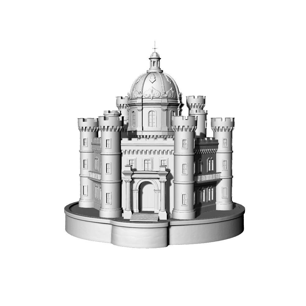 MRY-SFW LYTB713B Miniature Scene Building Model European Dome Castle Miniature Building Model Creative Desktop Ornament 3D Printing Model