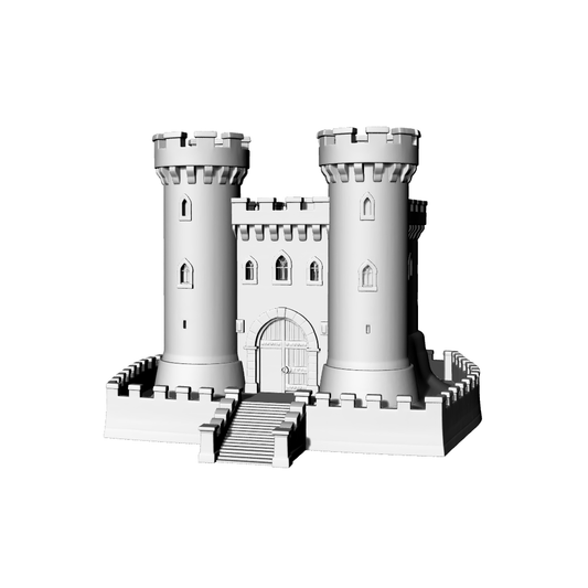 MRY-SFW LYTB714 Miniature Scene Building Model European Medieval Heavy Defensive Castle Building Model Ornament 3D Printing Model
