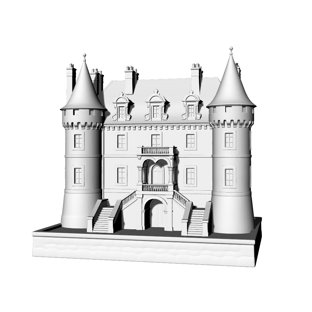 MRY-SFW LYTB715 Miniature Scene Building Model European Medieval Baroque Castle Building Model Ornament 3D Printing Model
