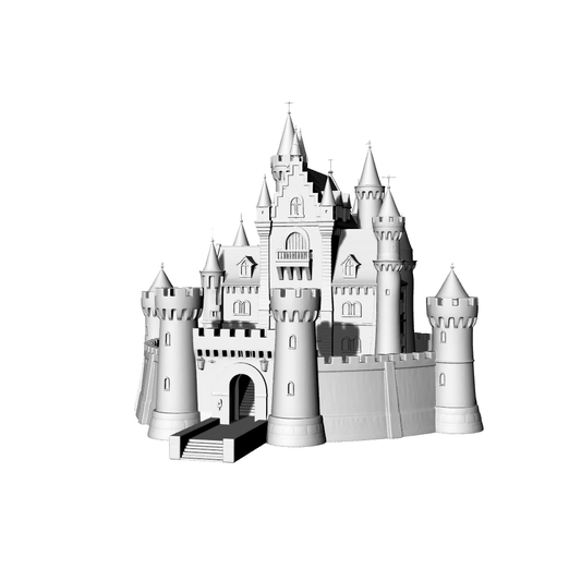 MRY-SFW LYTB716D Miniature Scene Building Model European Dream Castle Clock Tower Building Model Fairy Tale Sand Table Scene Ornament 3D Printing Model