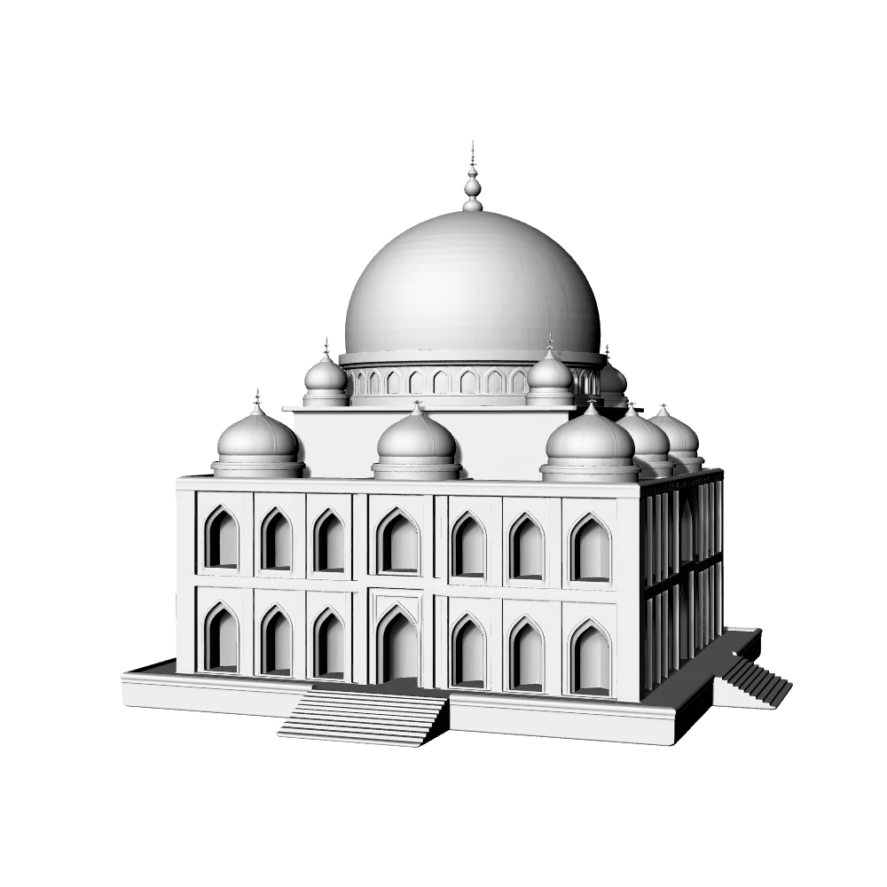 MRY-SFW LYTB717A Miniature Scene Building Model Islamic Style Mosque Dome Miniature Building Model Desktop Ornament 3D Printing Model