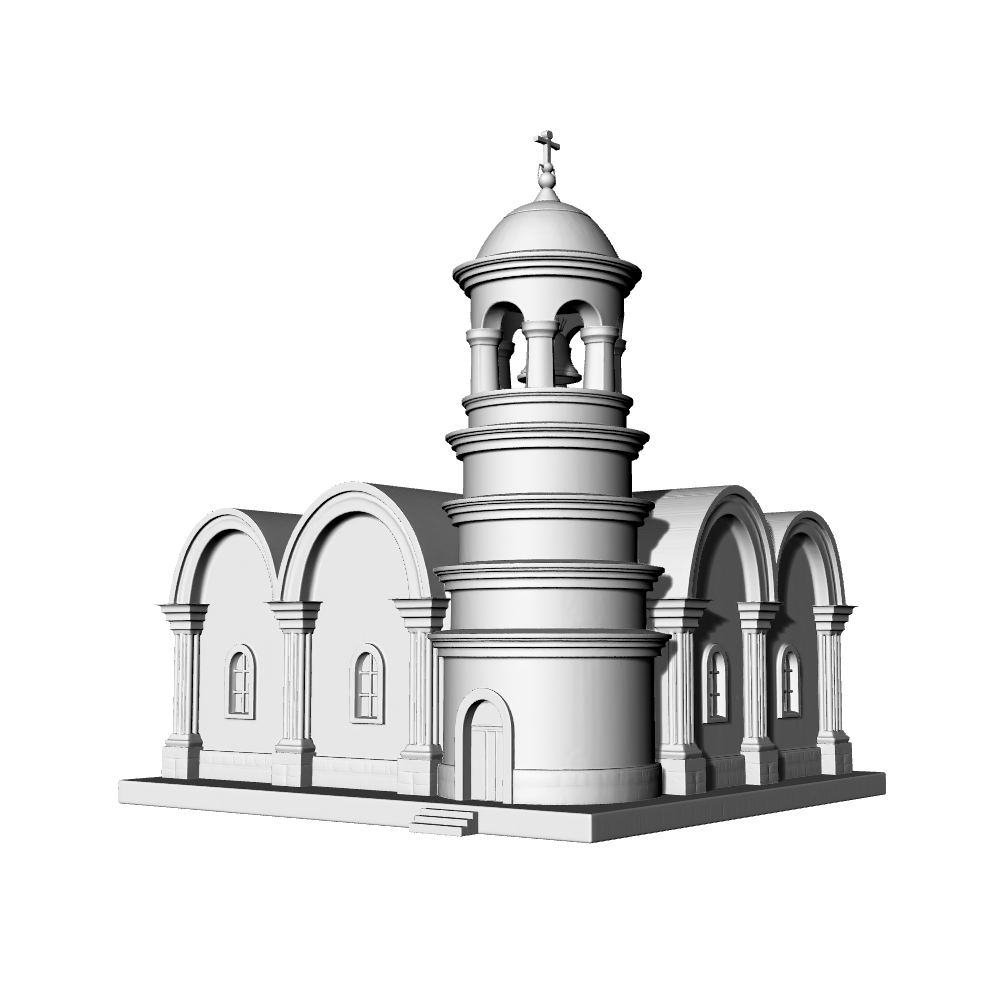 MRY-SFW LYTB718A Miniature Scene Building Model European Church Clock Tower Building Model Chapel Miniature Ornament Sand Table Scene 3D Printing Model