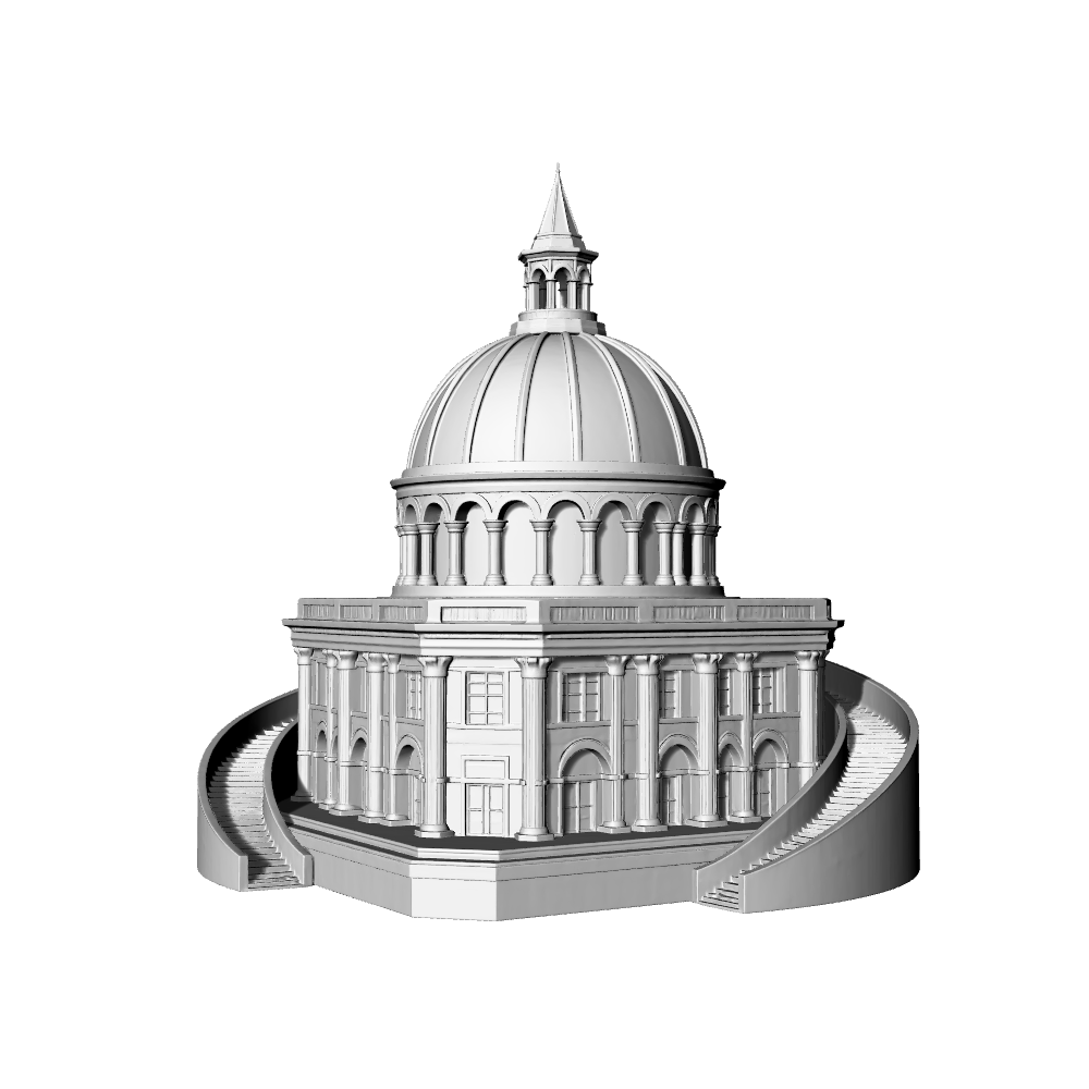 MRY-SFW LYTB719A Miniature Scene Building Model European Neoclassical Auditorium Building Desktop Ornament Model 3D Printing Model