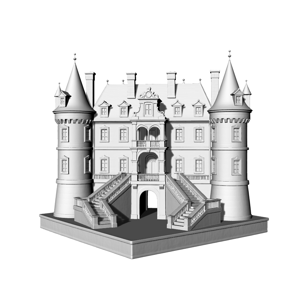 MRY-SFW LYTB719E Miniature Scene Building Model European Neoclassical Auditorium Building Desktop Ornament Model 3D Printing Model