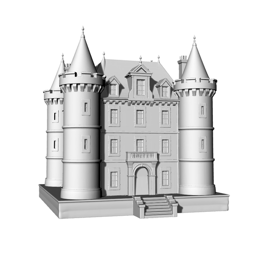 MRY-SFW LYTB720A Miniature Scene Building Model French Literary Masonry Castle Manor Building Model Desktop Ornament 3D Printing Model