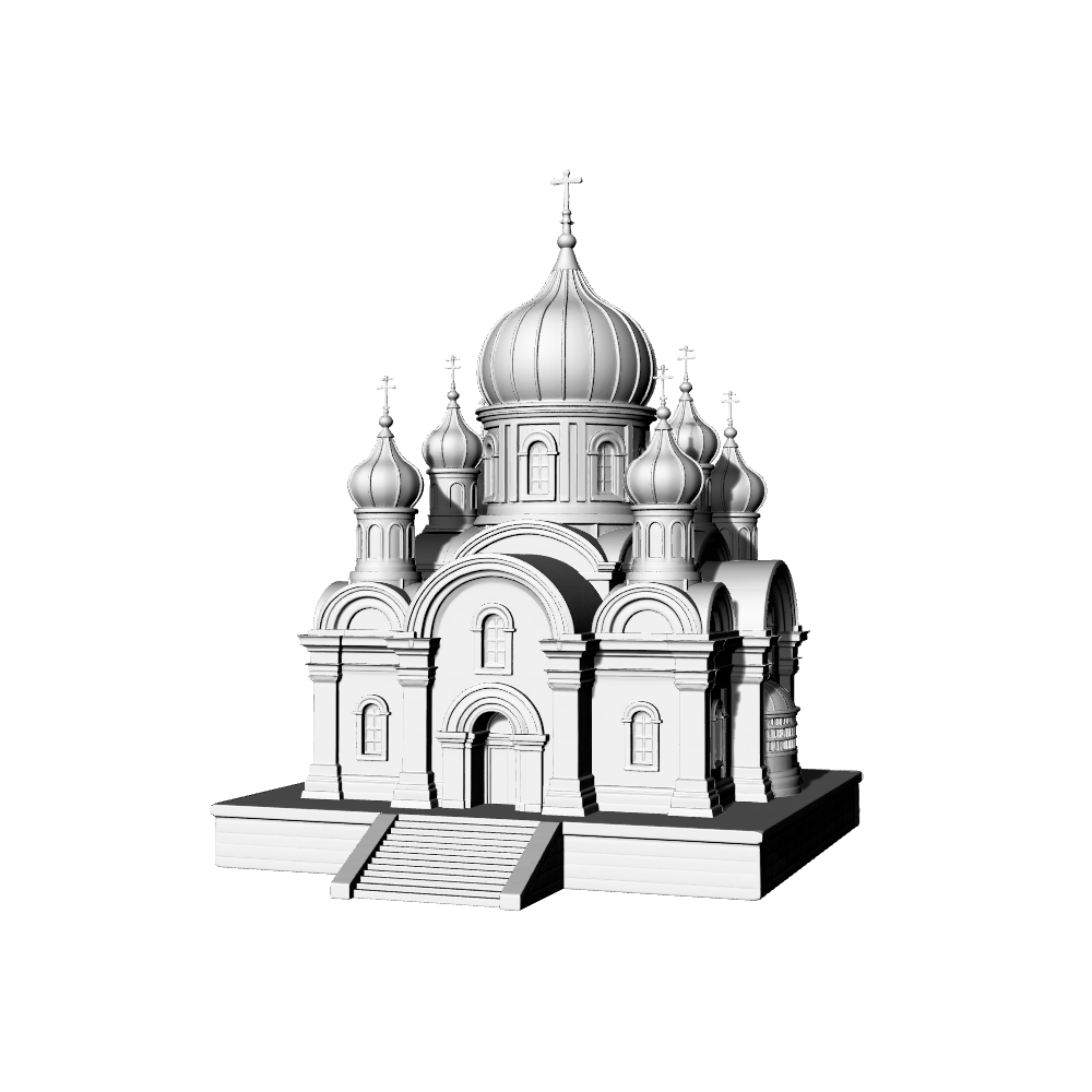 MRY-SFW LYTB723A Miniature Scene Building Model Orthodox Style Baroque Church Building Model 3D Printing Model
