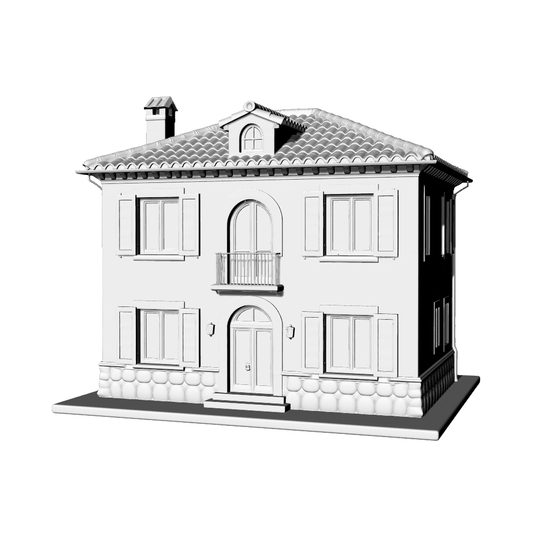 MRY-SFW LYTB724M Miniature Scene Building Model European Tuscan Three Story Single Family Villa Mediterranean Architecture Desktop Ornament 3D Printing Model