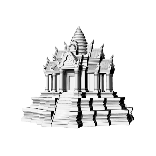 MRY-SFW LYTB728A Miniature Scene Building Model Southeast Asian Cambodia Khmer Style Angkor Wat Style Small Shrine Temple 3D Printing Model