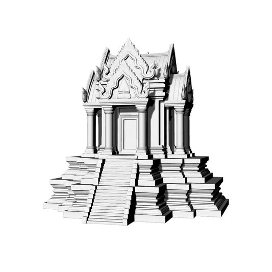 MRY-SFW LYTB728B Miniature Scene Building Model Southeast Asian Cambodia Khmer Style Angkor Wat Style Small Shrine Temple 3D Printing Model