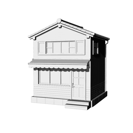MRY-SFW LYTB731C Miniature Scene Building Model East Asian Traditional Style Street Front Shop Commercial Building Desktop Ornament 3D Printing Model