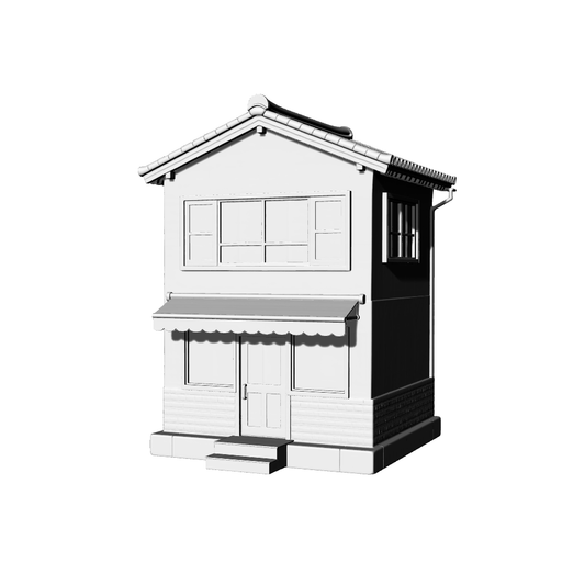MRY-SFW LYTB731D Miniature Scene Building Model East Asian Traditional Style Street Front Shop Commercial Building Desktop Ornament 3D Printing Model