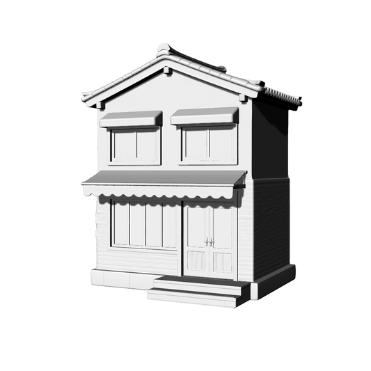 MRY-SFW LYTB731E Miniature Scene Building Model East Asian Traditional Style Street Front Shop Commercial Building Desktop Ornament 3D Printing Model