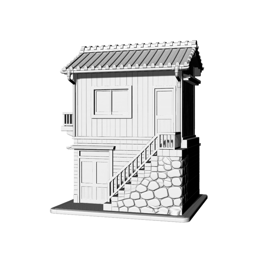 MRY-SFW LYTB733F Miniature Scene Building Model Japanese Retro Style Street Corner Mixed Commercial And Residential Building Desktop Architecture Ornament 3D Printing Model