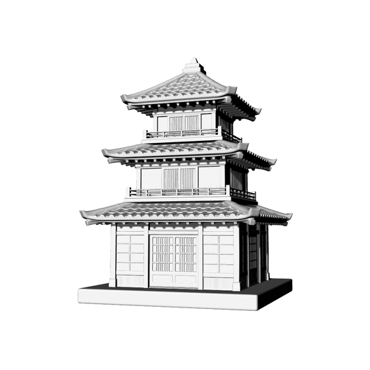 MRY-SFW LYTB734A  Miniature Scene Building Model East Asian Style Three Story Multi Eaves Pavilion Chinese Style Architecture Model Desktop Ornament 3D Printing Model