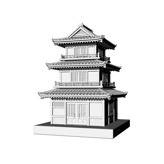 MRY-SFW LYTB734E Miniature Scene Building Model East Asian Style Three Story Multi Eaves Pavilion Chinese Style Architecture Model Desktop Ornament 3D Printing Model