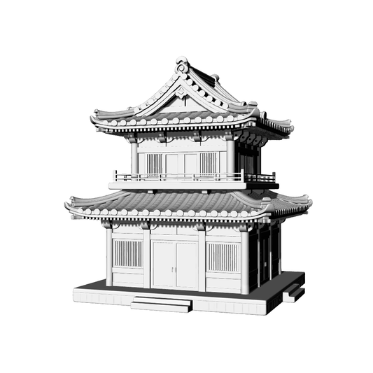 MRY-SFW LYTB735A Miniature Scene Building Model Japanese Traditional Style Two Story Pavilion Building Desktop Ornament 3D Printing Model