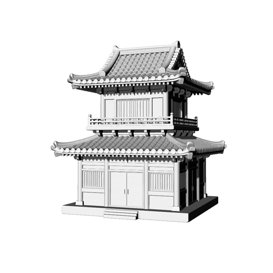 MRY-SFW LYTB735B  Miniature Scene Building Model Japanese Traditional Style Two Story Pavilion Building Desktop Ornament 3D Printing Model
