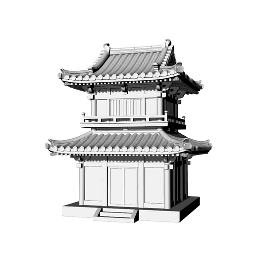 MRY-SFW LYTB735C Miniature Scene Building Model Japanese Traditional Style Two Story Pavilion Building Desktop Ornament 3D Printing Model